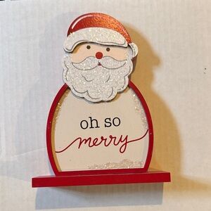 Festive Santa Holiday Decoration - Red and White